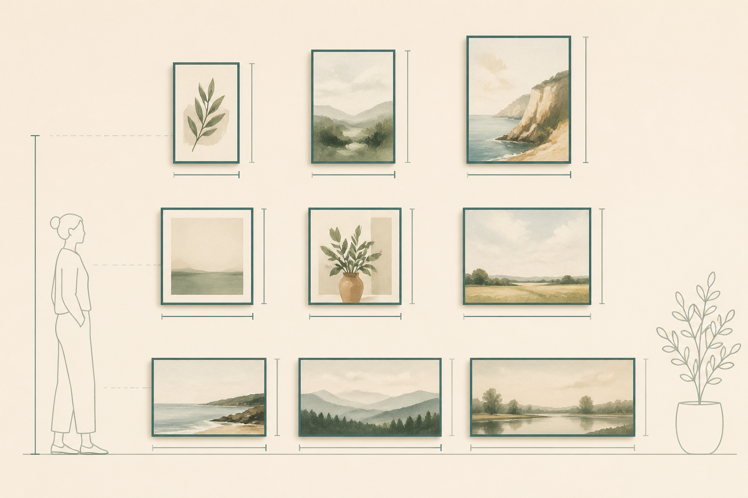 A reference chart of the best digital art sizes for Etsy in 2026: wall art ratios, poster dimensions, and standard frame sizes